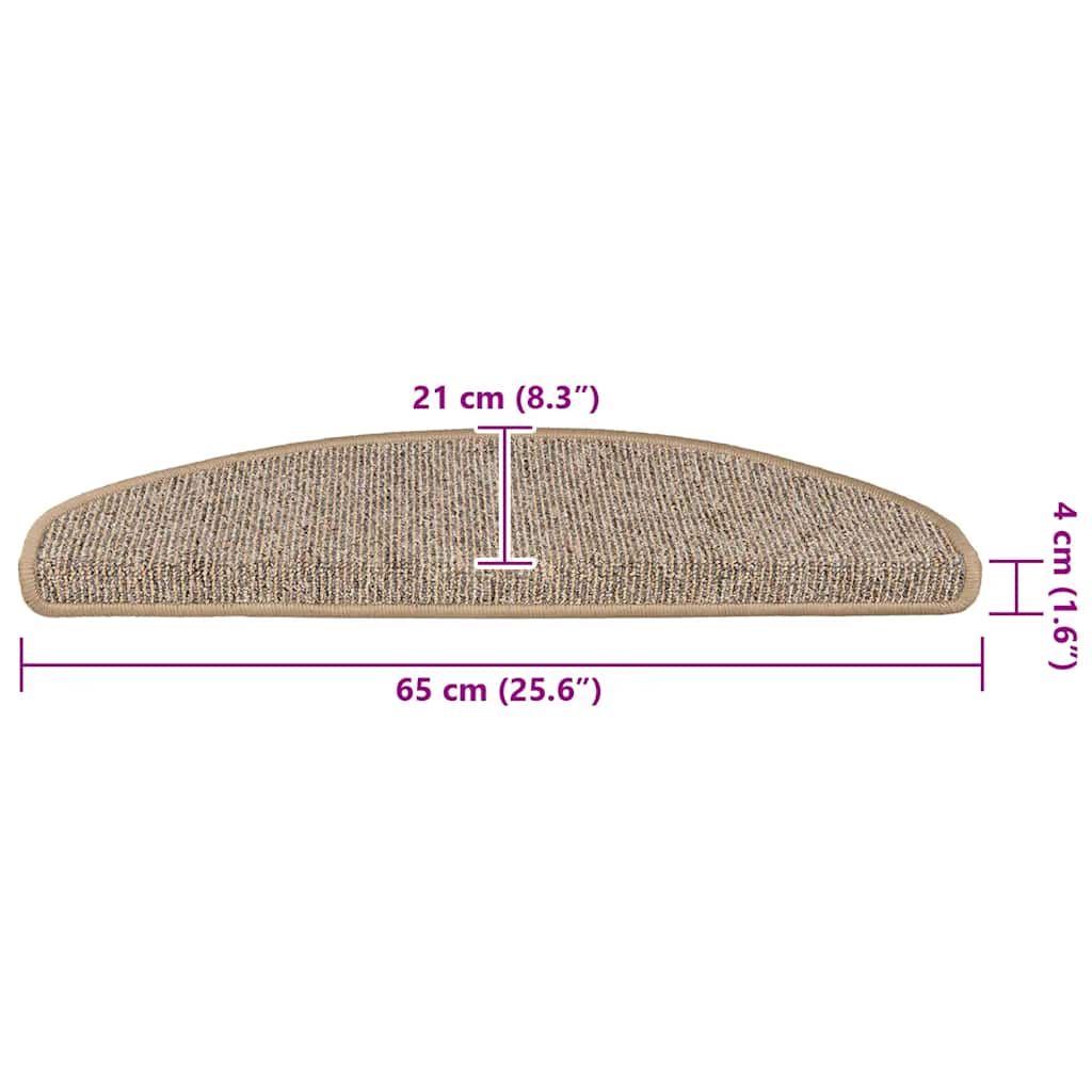 Stufenmatten 15 Stk. 56x17x3 cm Grau Halbrund