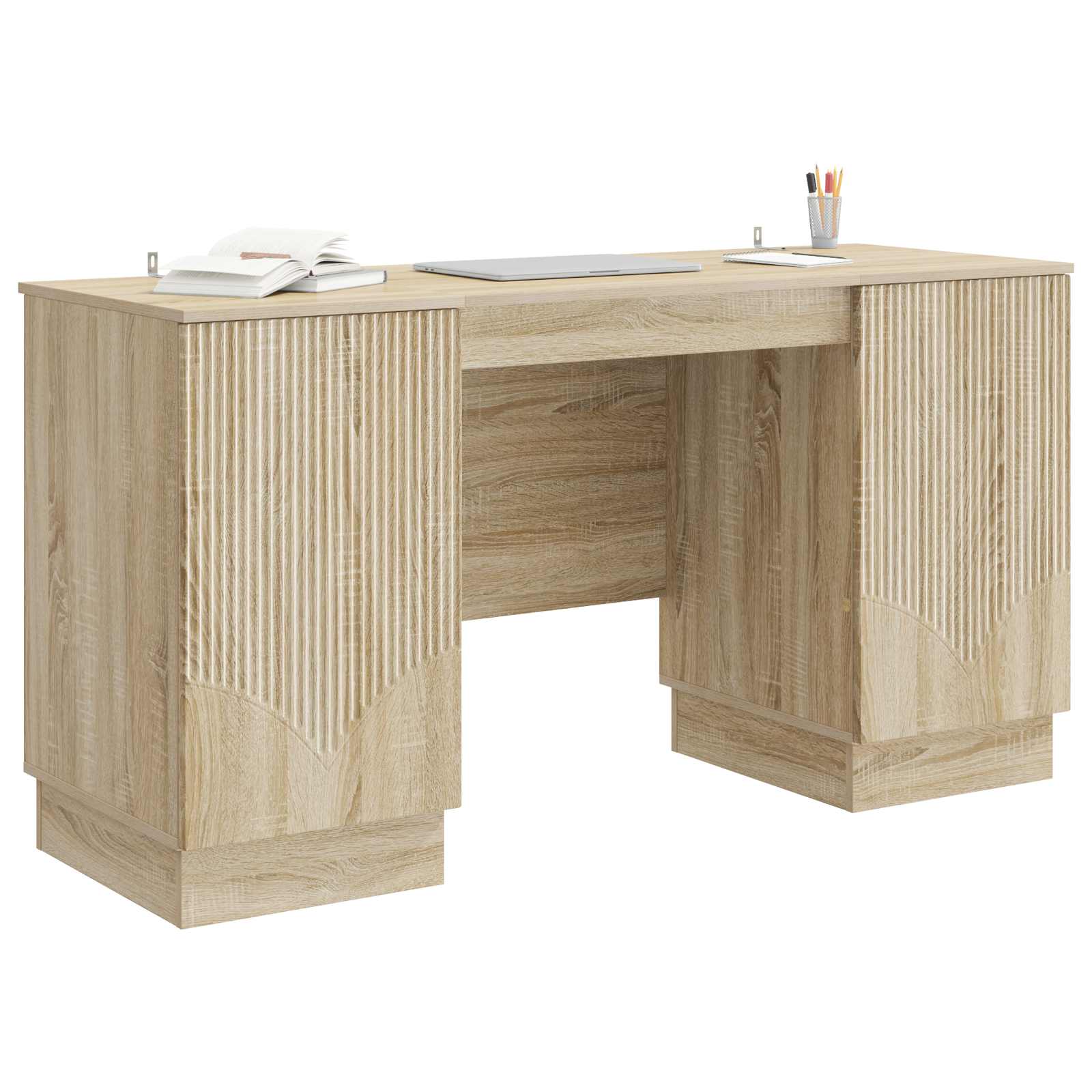 Schreibtisch mit Regal Schwarz 142,5 x 50 x 75 cm Holzwerkstoff