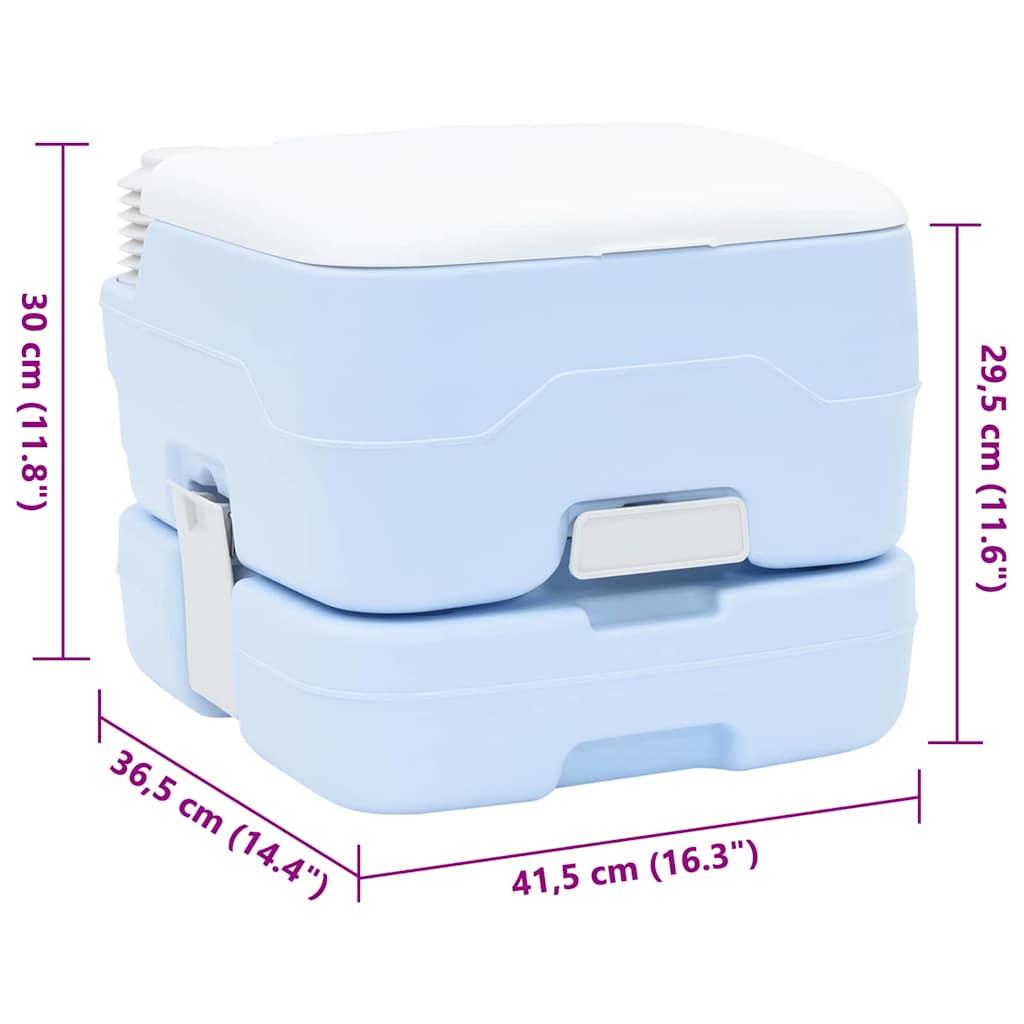 Camping-Toilette Grau und Weiß 41,5 x 36,5 x 30 cm Polyethylen
