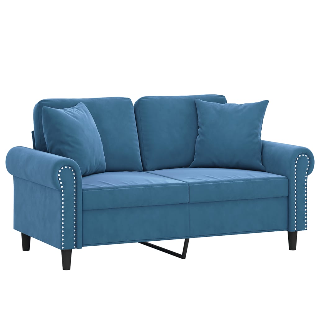 2-Sitzer-Sofa mit Zierkissen Dunkelgrün 120 cm Samt