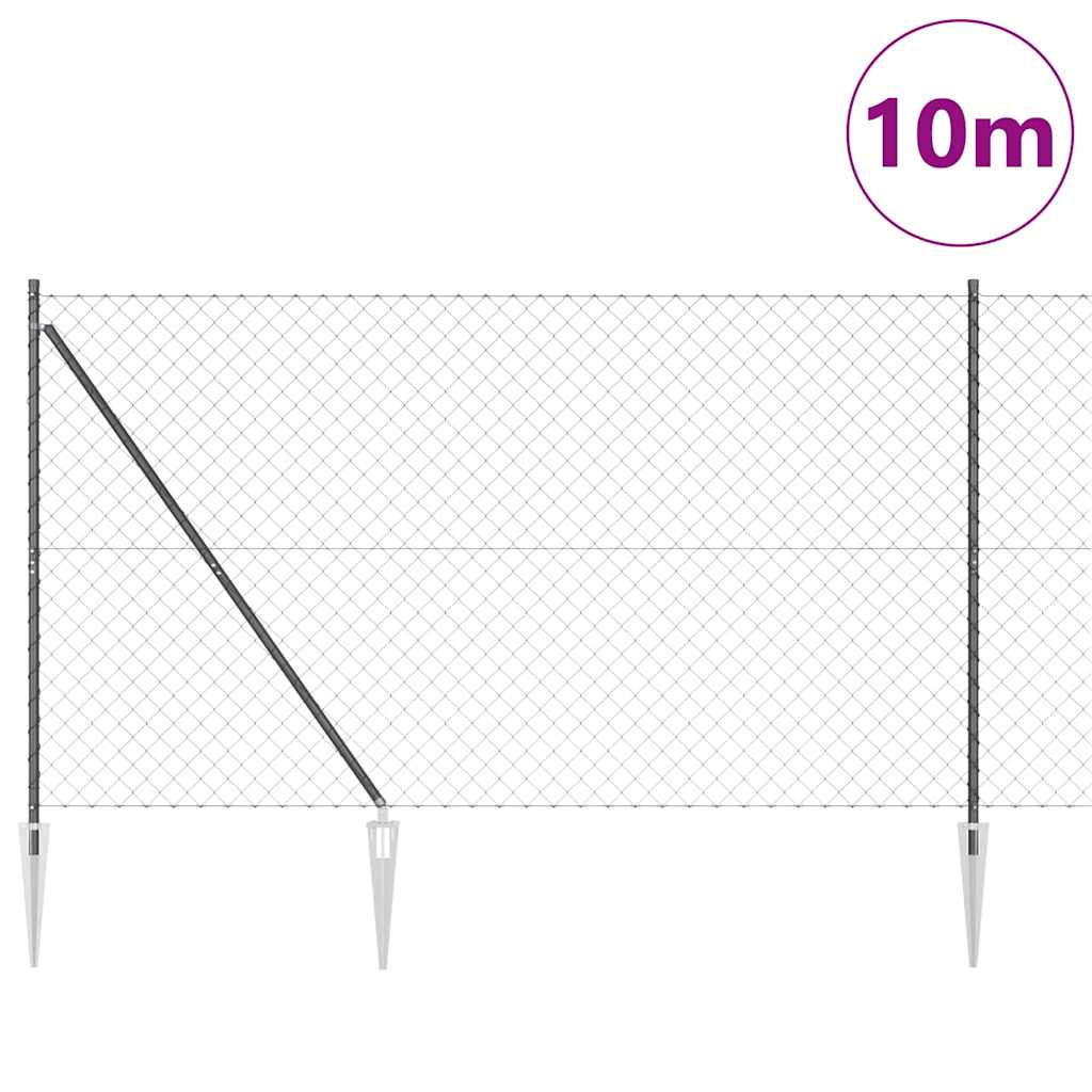 Outdoor Kettenglied-Zaun Erdfixierung 10 x 0,4 m Grün Netz