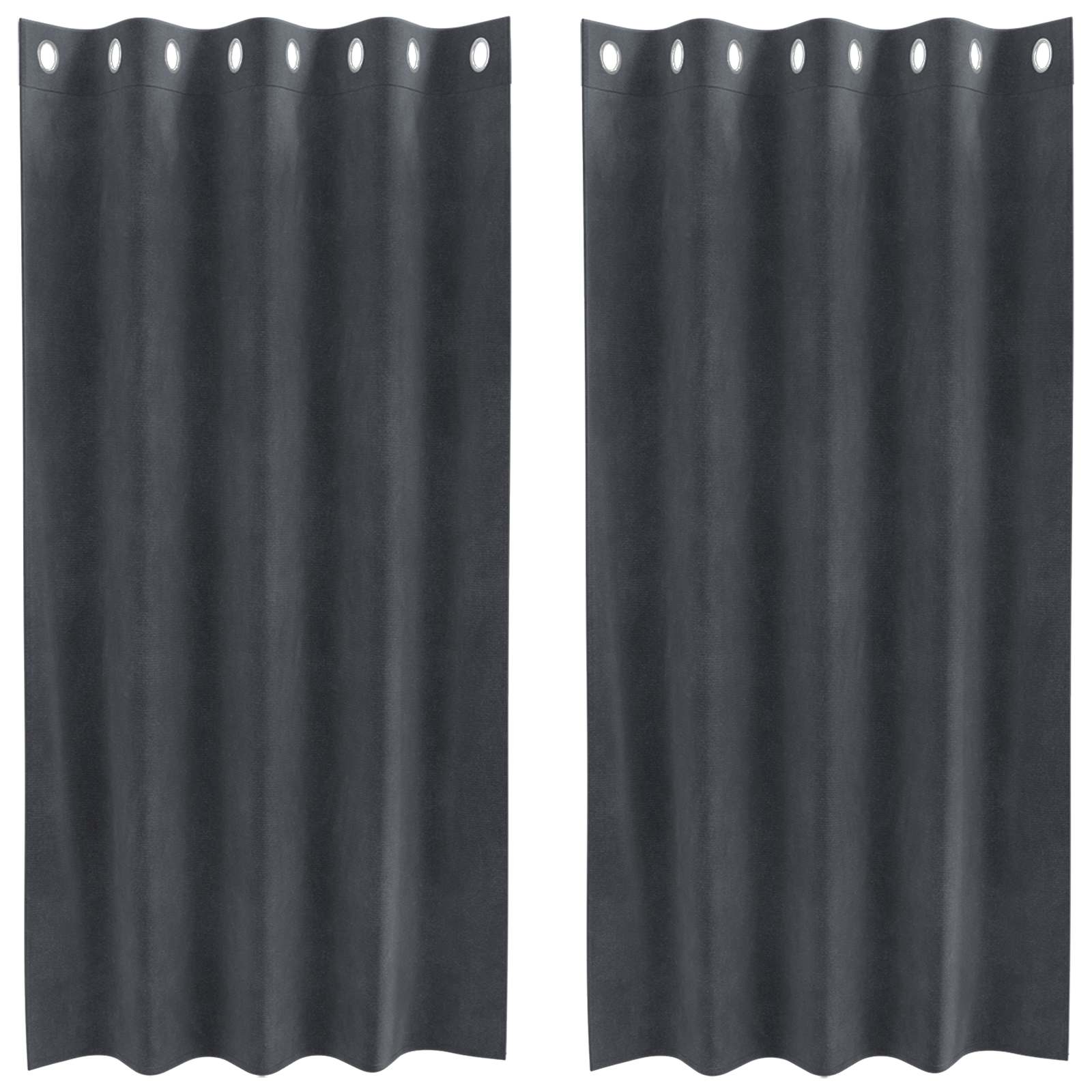 Verdunkelungsvorhänge 2 pcs Schwarz 140 x 140 cm Samt