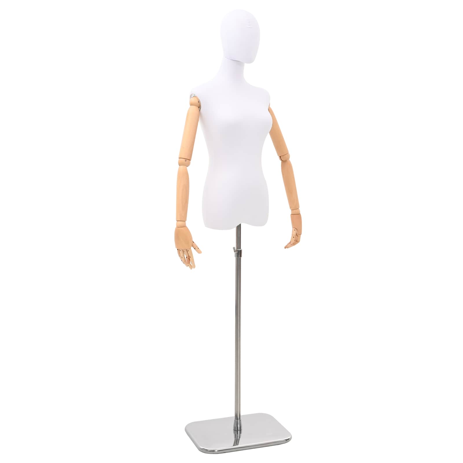 Verstellbare Mannequin 165-213 cm mit Fuß Weiblich PP Weiß