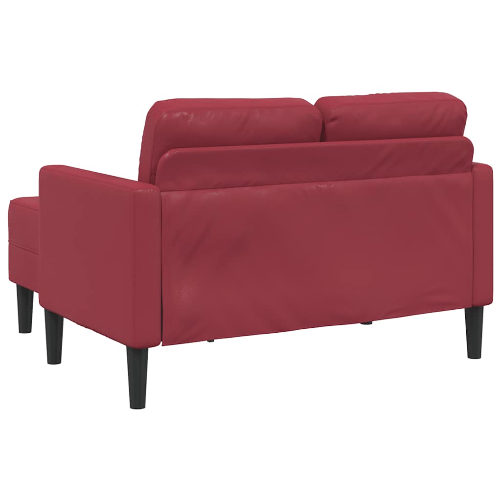 2-Sitzer-Sofa mit Chaiselongue L-förmig Schwarz 125 cm Kunstleder
