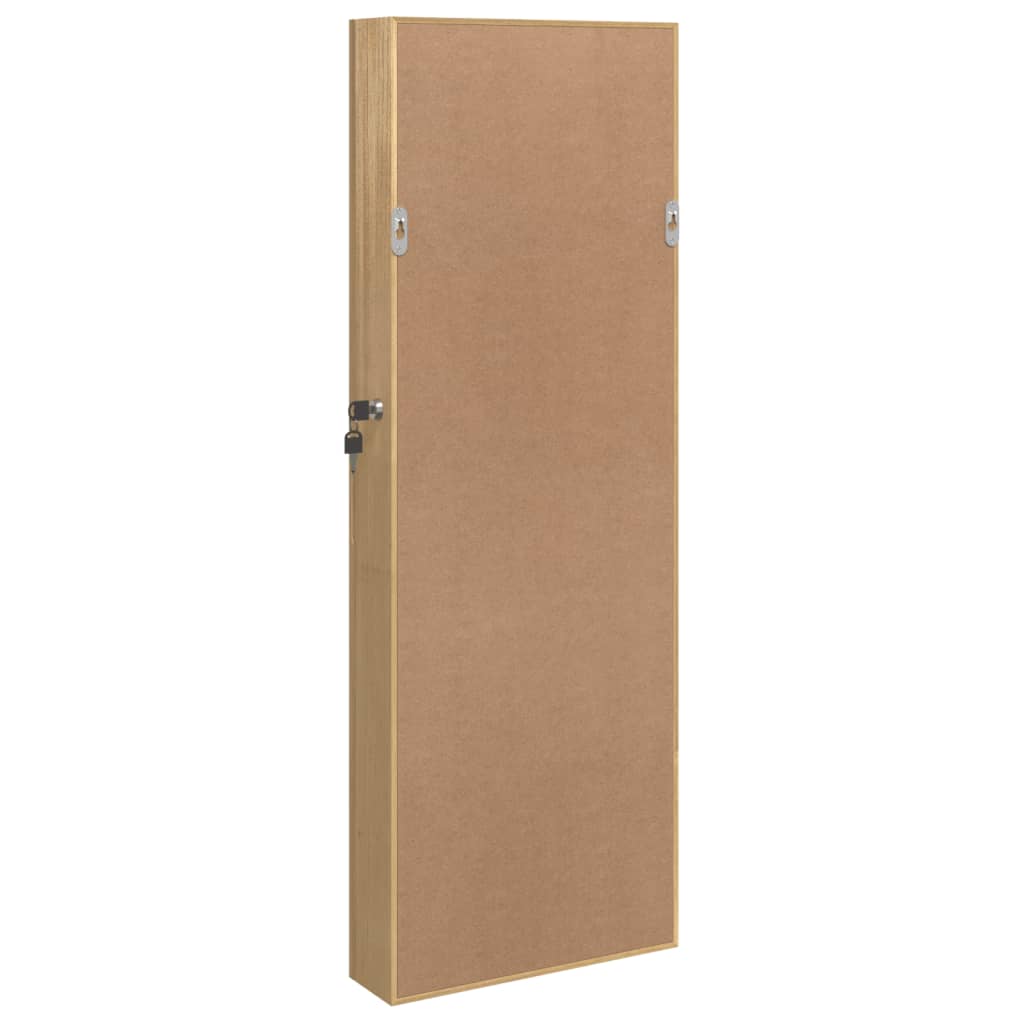 Spiegel-Schmuckschrank mit LED-Beleuchtung Wandmontage Weiß