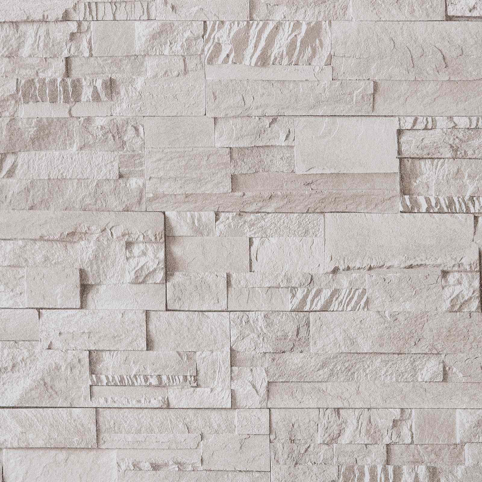 3D Stein Tapete Beige 10 x 0,53 m Vliesstoff