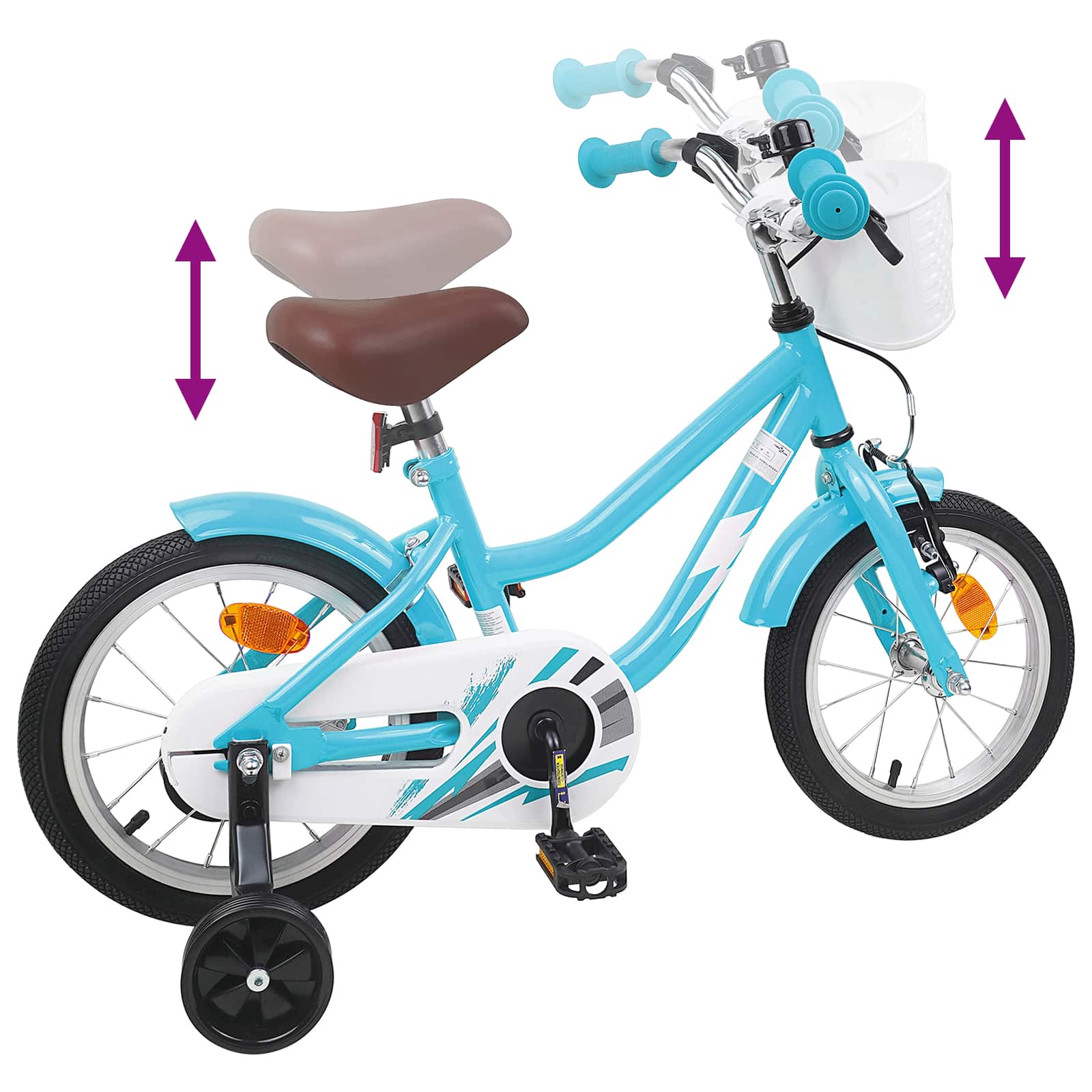 Kinderfahrrad 12 Zoll für 2-4 Jahre alt Hellrosa