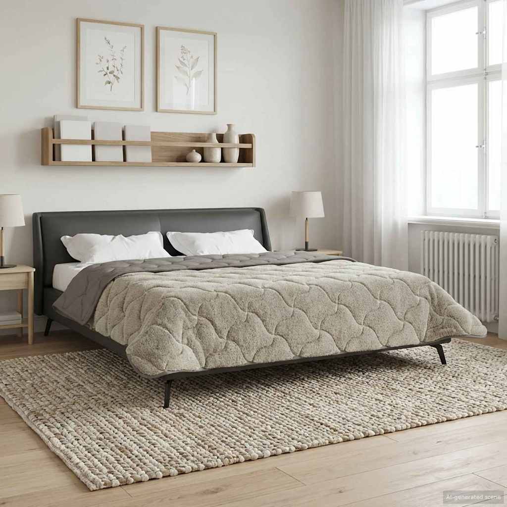 Ganzjahresbettdecke Gepolstert Anthrazit 135 x 200 cm