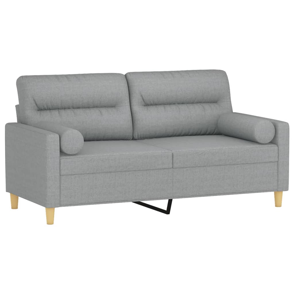 2-Sitzer-Sofa mit Zierkissen Braun 120 cm Stoff