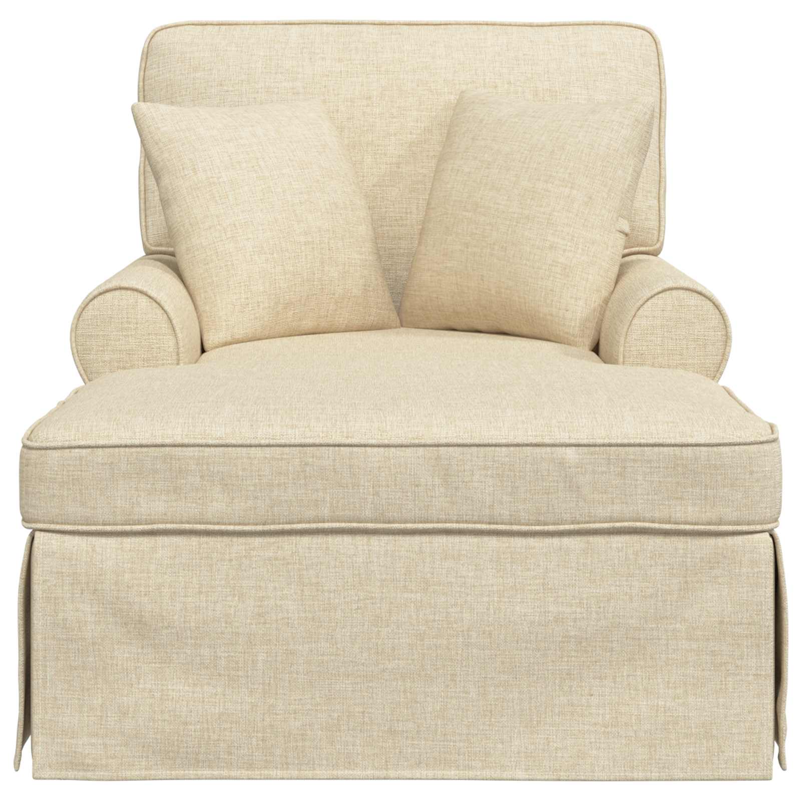 Chaise Lounge mit Rock mit Kissen 3 pcs Hellgrau Stoff