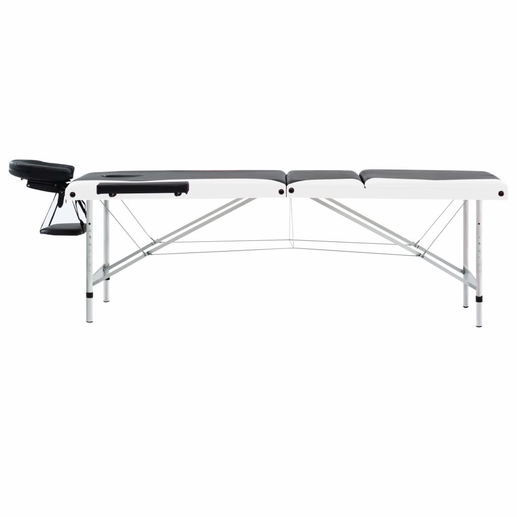 Massagetisch Klappbar 3 Zonen Aluminium Dunkellila