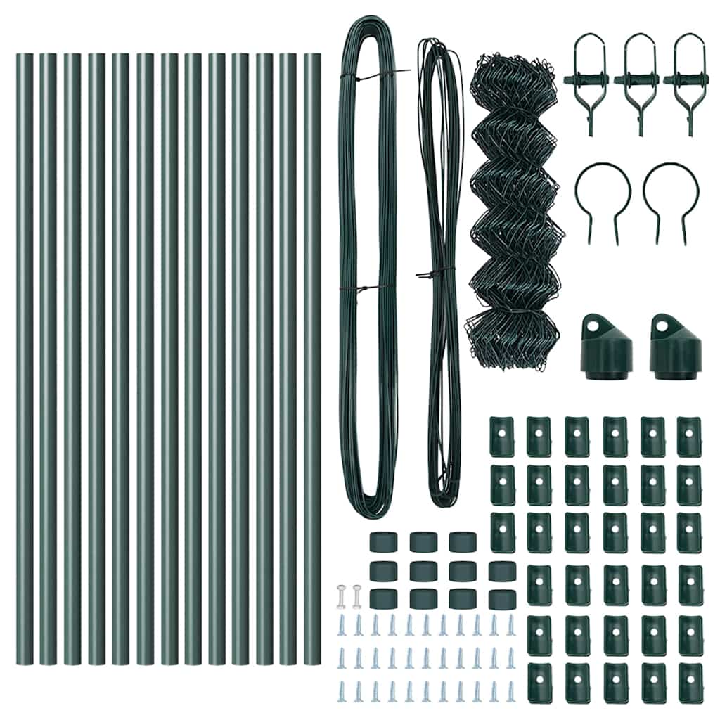 Outdoor Kettenglied-Zaun Erdfixierung 10 x 0,4 m Grün Netz