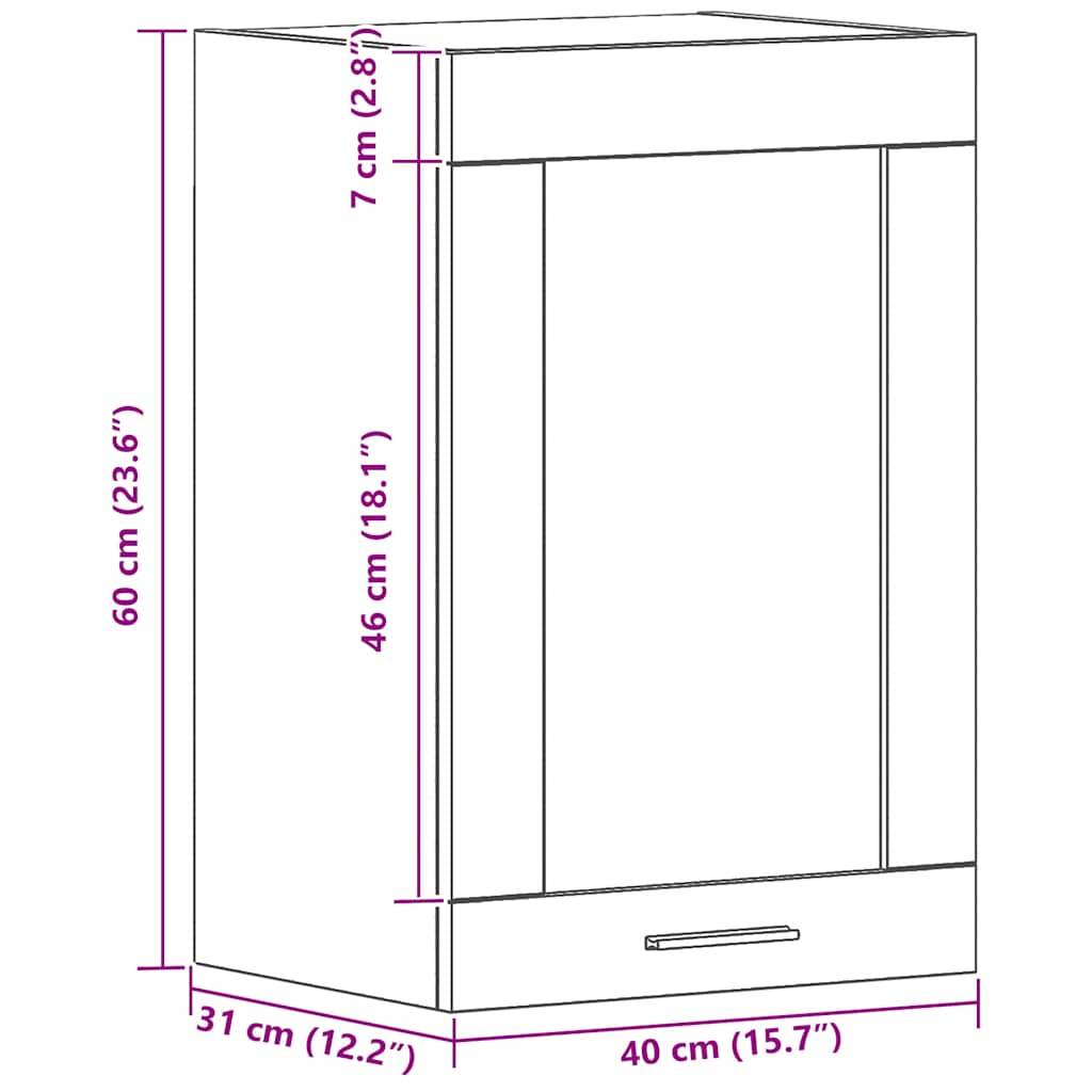 Unterschrank Lyon Weiß 60x46x81,5 cm Holzwerkstoff