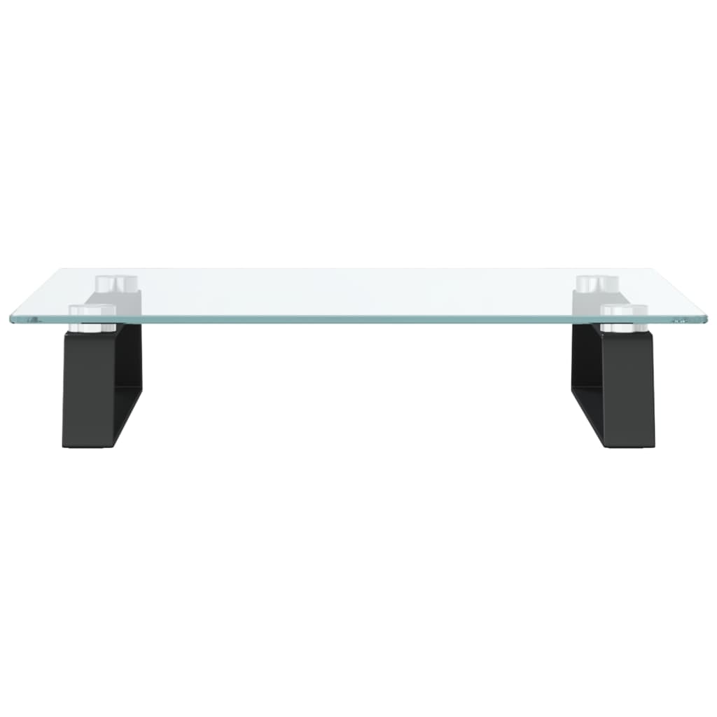 Monitorständer Weiß 60x20x8 cm Hartglas und Metall