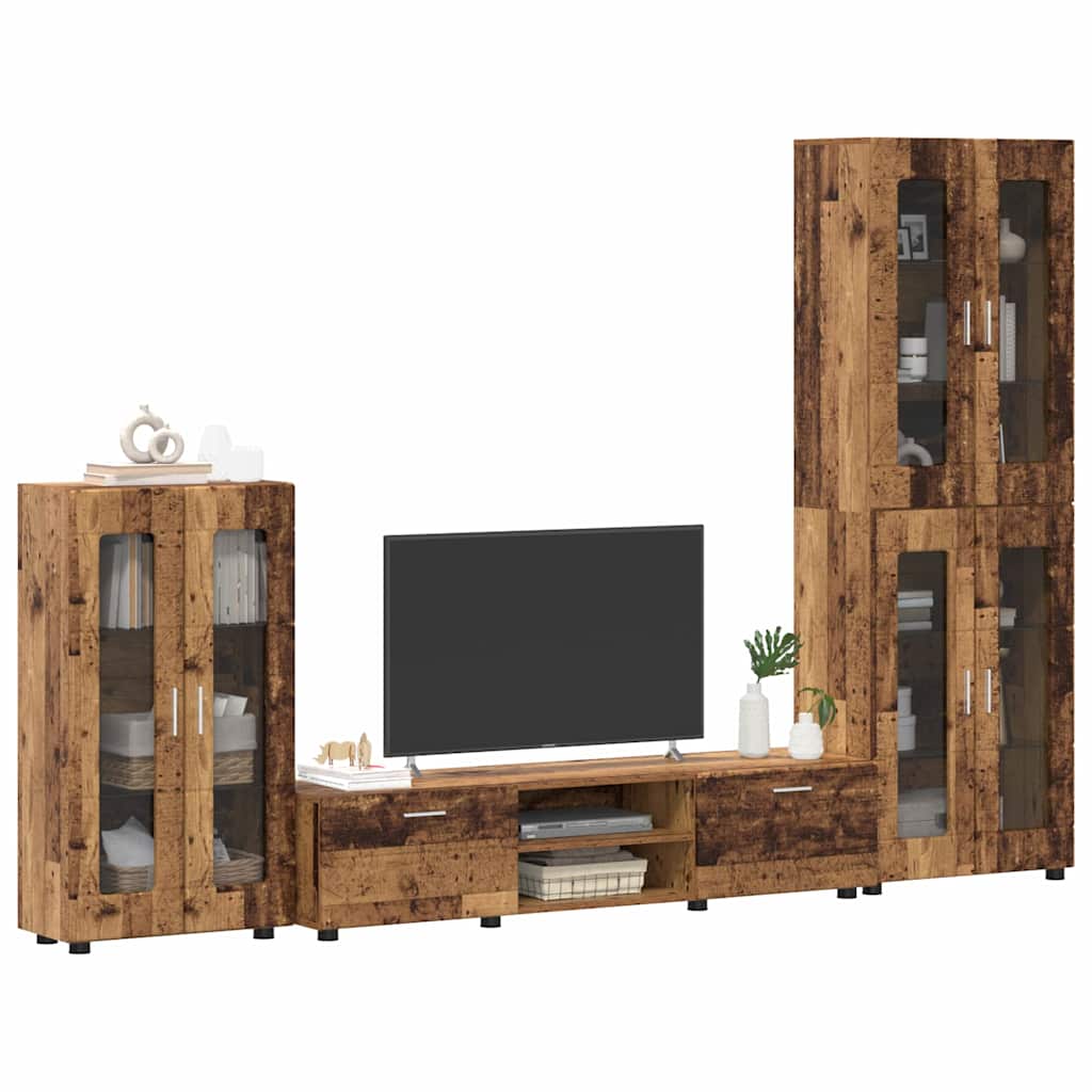 Highboard mit Regal FLORIN Weiß 60 x 35 x 182 cm Holzwerkstoff