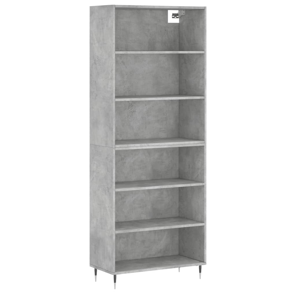 Highboard Betongrau 69,5x34x180 cm Holzwerkstoff