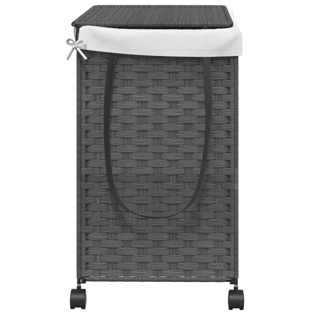 Wäschekorb mit Rollen 60x35x60,5 cm Rattan
