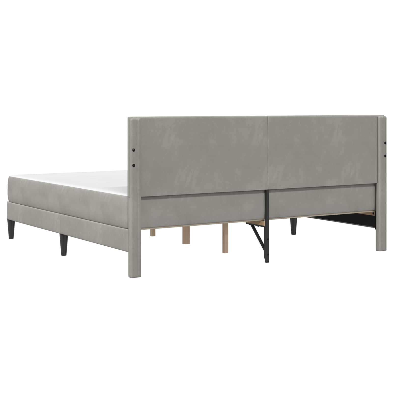 Bettgestell mit Matratze mit Kopfteil Hellgrau 80 x 200 cm Samt