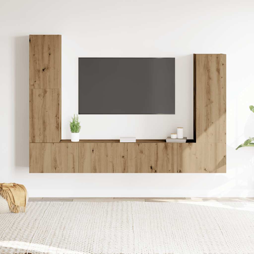 4-tlg. TV-Schrank-Set Weiß Holzwerkstoff