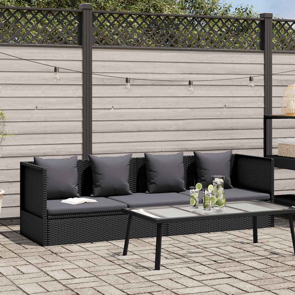 Garten-Sofabett 200x60 cm Poly Rattan Grau