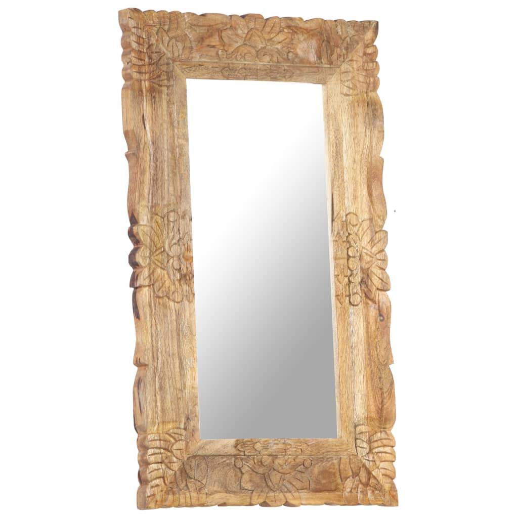 Spiegel Weiß 80x50 cm Mango Massivholz