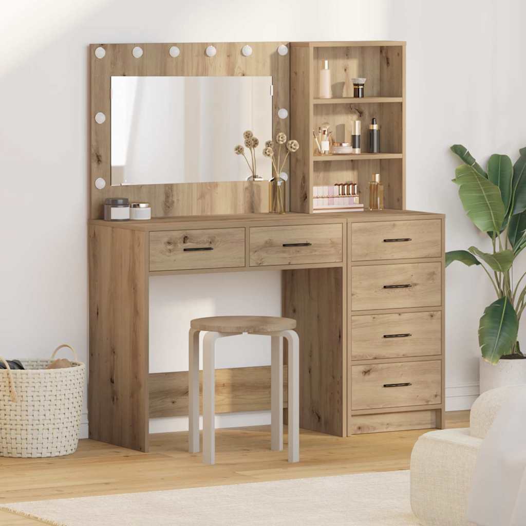 Schminktisch mit Regal Weiß 78,5 x 41 x 135 cm Holzwerkstoff