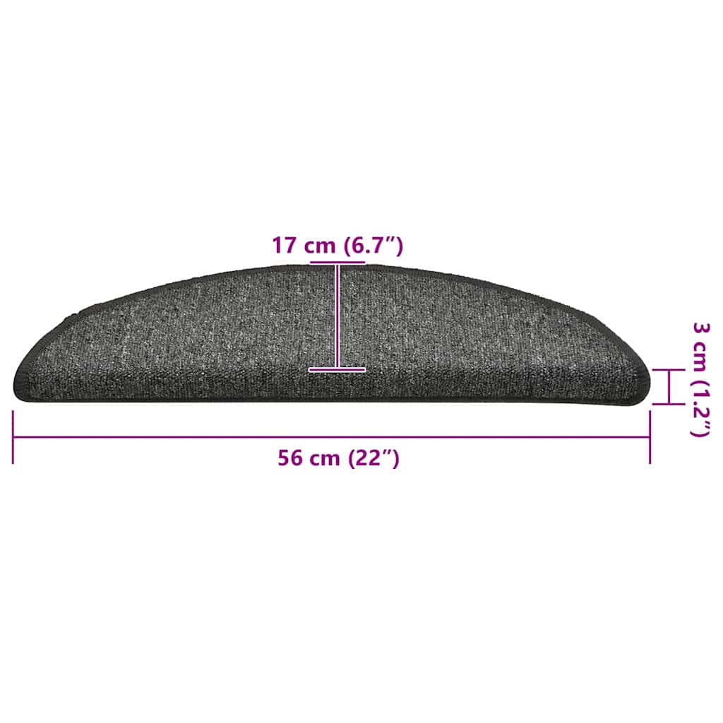 Stufenmatten 15 Stk. 56x17x3 cm Anthrazit Halbrund
