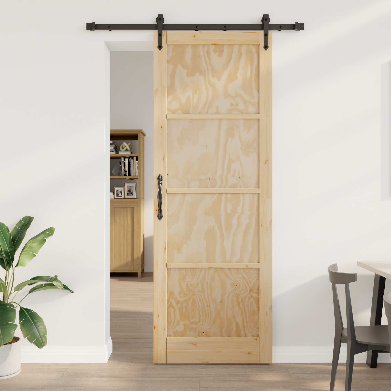 Schiebetür ORKDAL Natur 61 x 198,5 cm Massives Kiefernholz