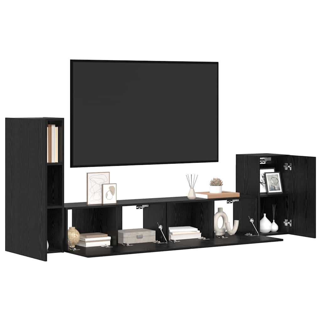 4-tlg. TV-Schrank-Set Weiß Holzwerkstoff