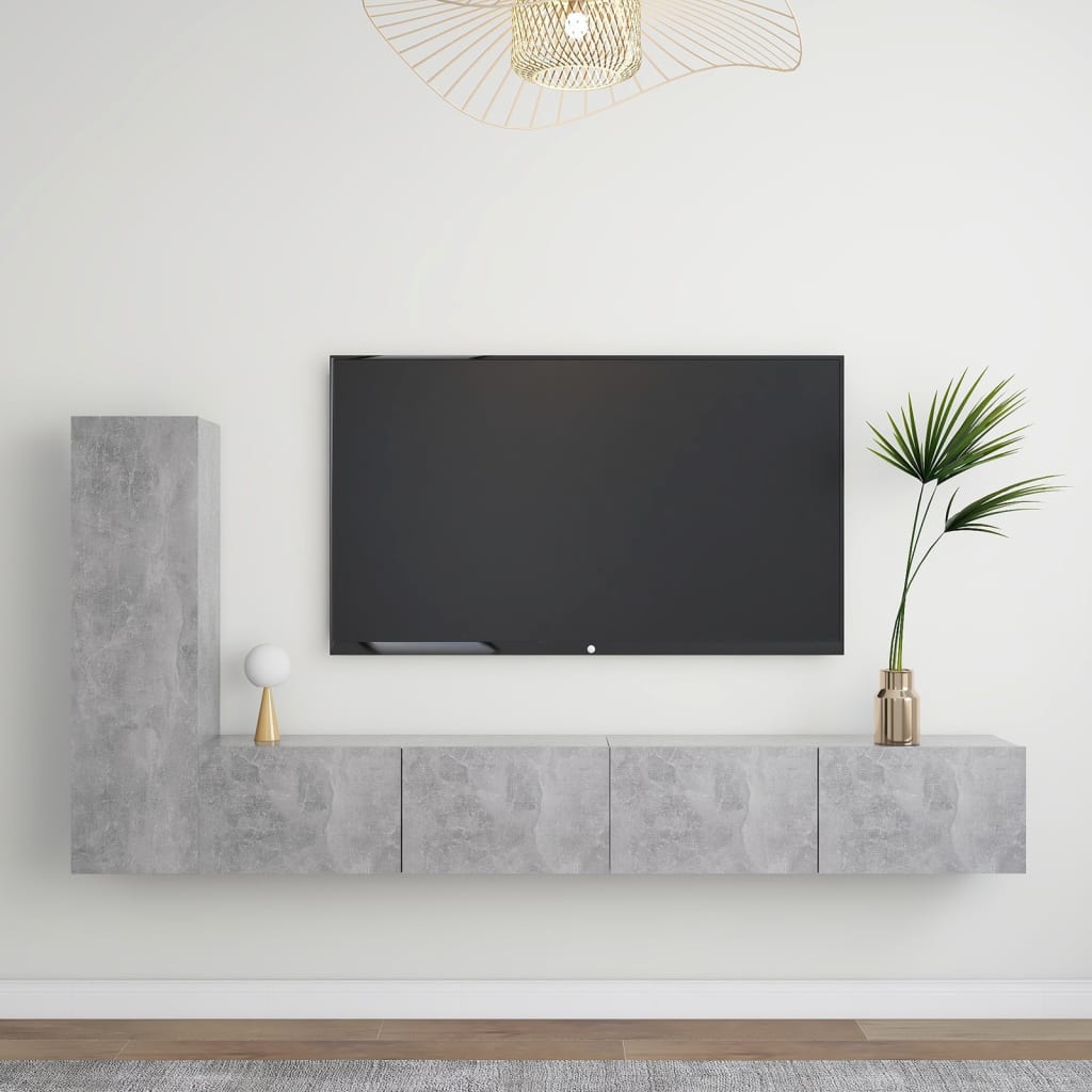 3-tlg. TV-Schrank-Set Weiß Holzwerkstoff