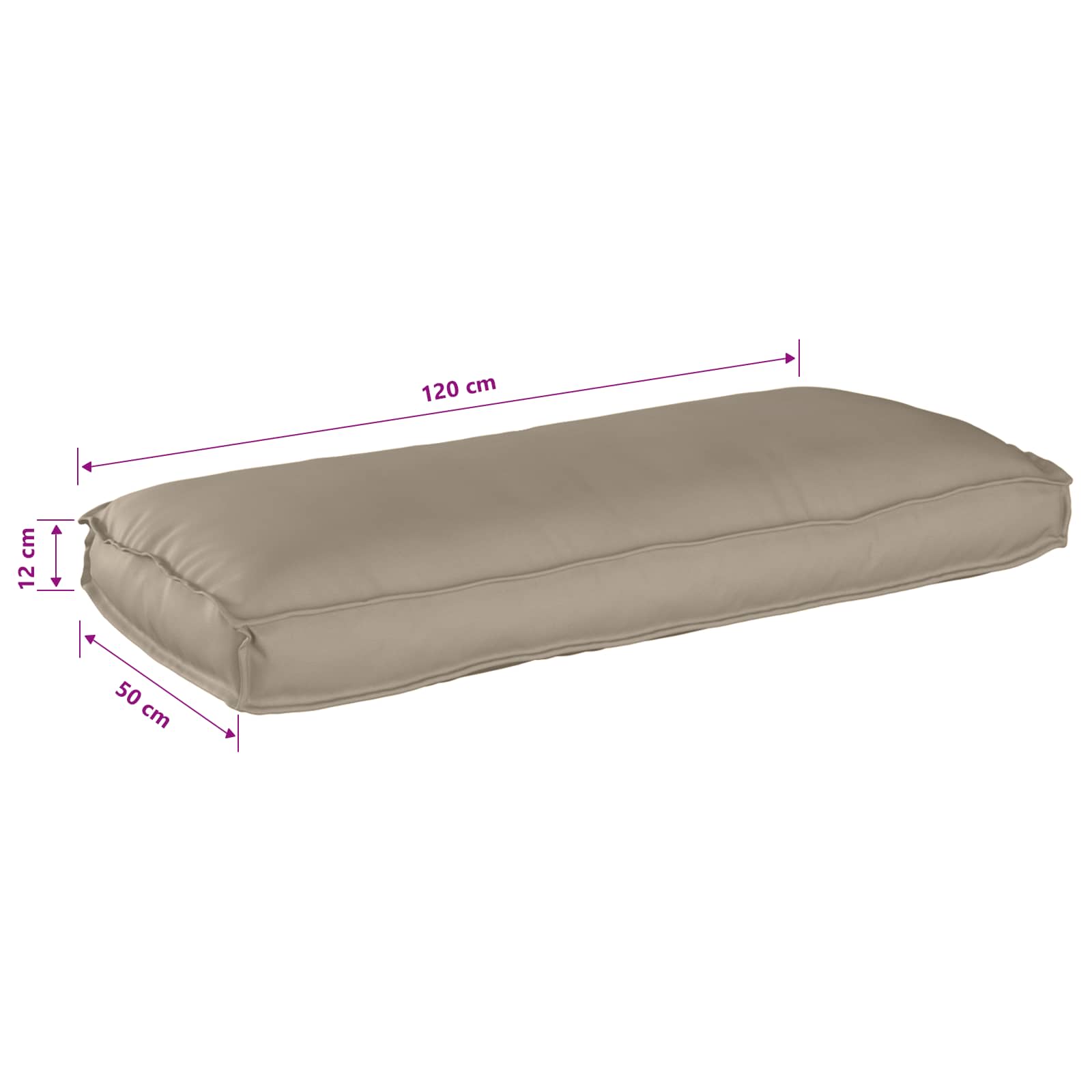 Kissen Anthrazit 120 x 50 x 12 cm Oxford-Stoff