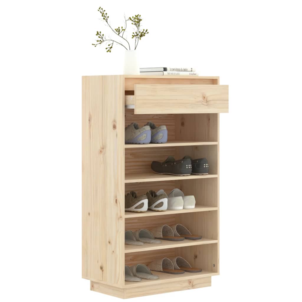 Schuhregal 60x34x105 cm Massivholz Kiefer