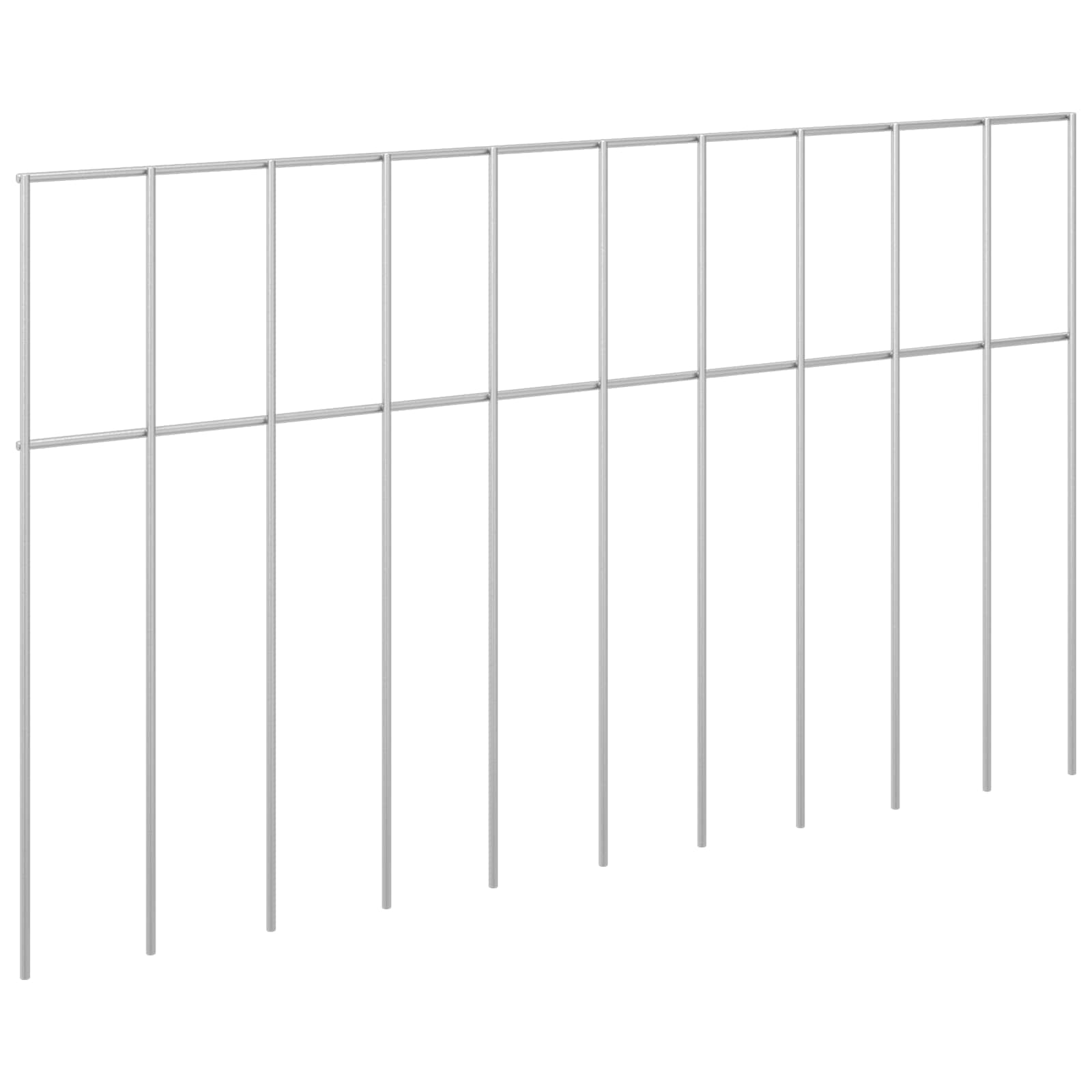 Gartenzaun-Paneel 12 pcs Verzinkter Stahl Silber