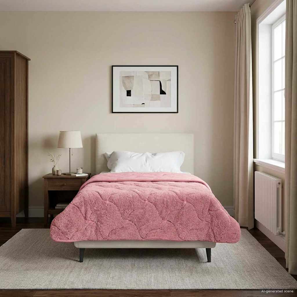 Sommerdecke Anthrazit 135 x 200 cm Mikrofaser und Teddy-Fleece