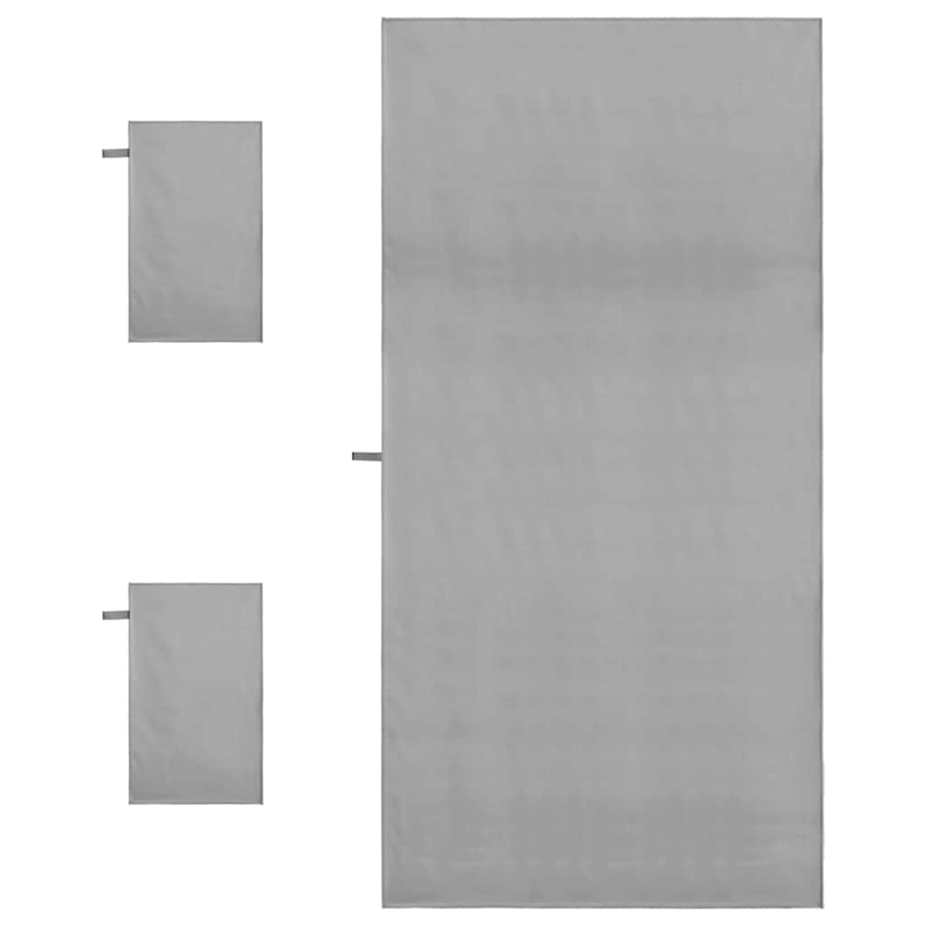 Sporthandtuch Set 3 pcs Schwarz Polyester und Polyamid