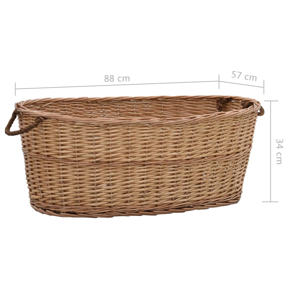 Holzkorb mit Tragegriffen 56x40x28 cm Natur Weide