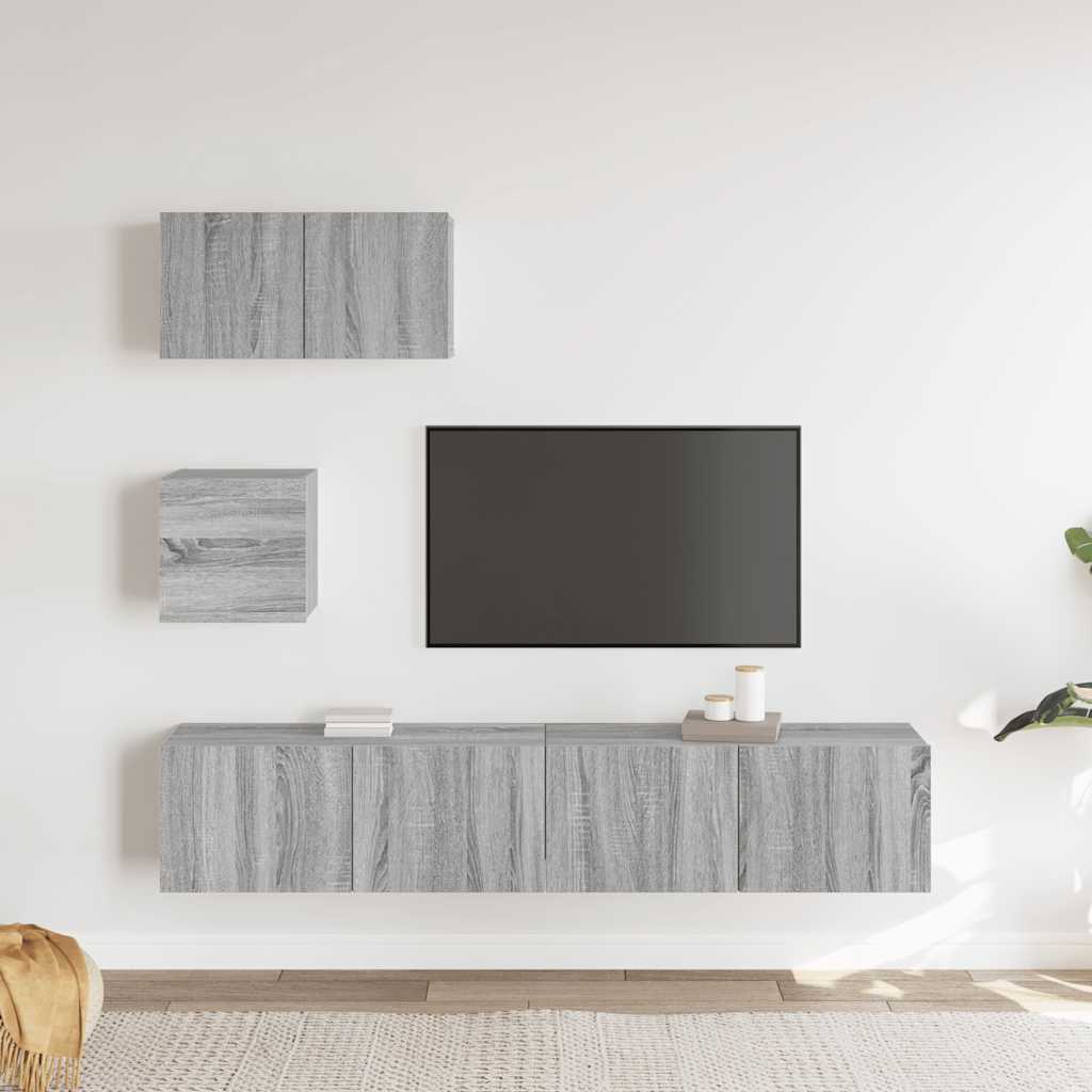 4-tlg. TV-Schrank-Set Sonoma-Eiche Holzwerkstoff