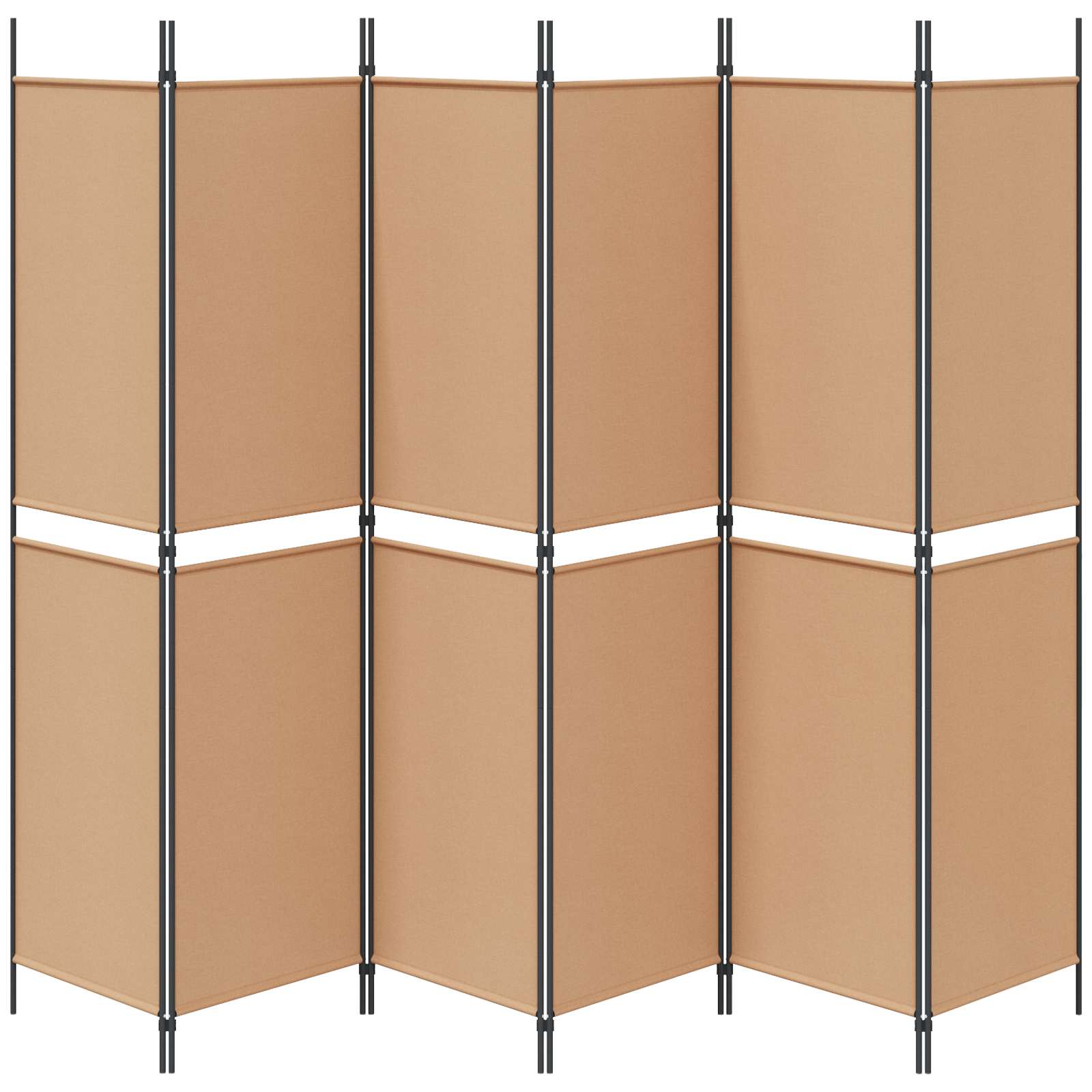 3-teiliger Raumteiler Beige 150 x 180 cm Stoff