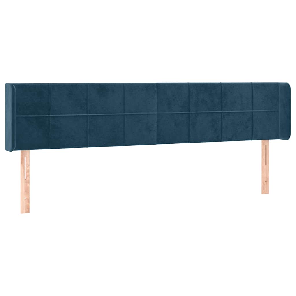 Kopfteil mit Ohren Dunkelblau 93x16x78/88 cm Samt