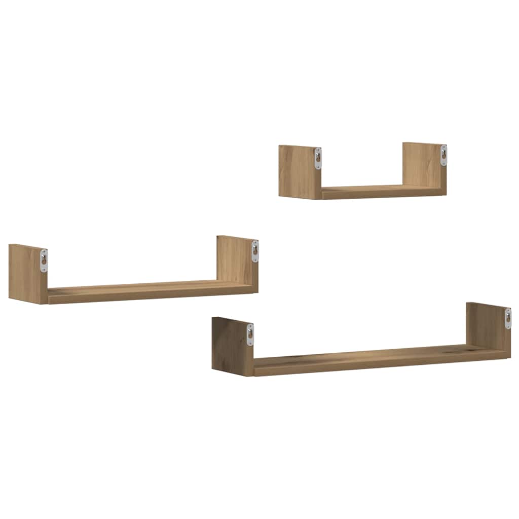 Wandregal 3 Stk. Weiß Holzwerkstoff