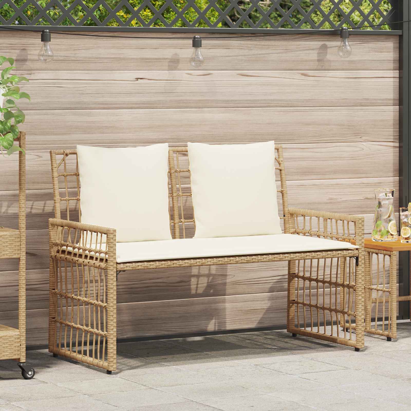 Bank Outdoor Uni Schwarz und Dunkelgrau 116 x 55 x 82 cm