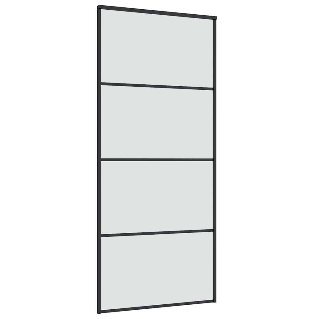 Schiebetür mit Beschlag 76x205 cm ESG-Glas & Aluminium