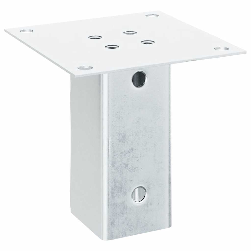Pfostenträger Quadratisch 4Stk. Silber 46x46mm Verzinkter Stahl