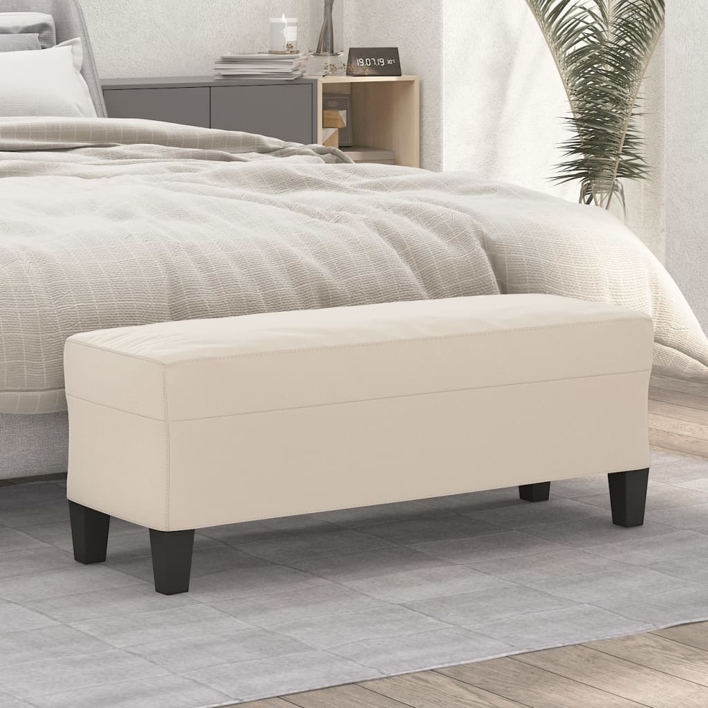 Sitzbank Hellgrau 70x35x41 cm Mikrofasergewebe