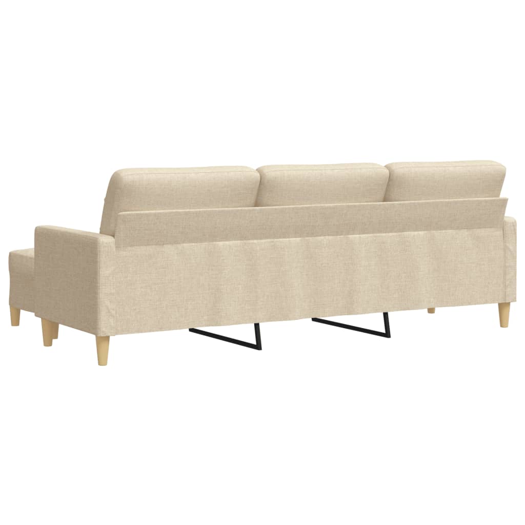 3-Sitzer-Sofa mit Hocker Taupe 180 cm Stoff