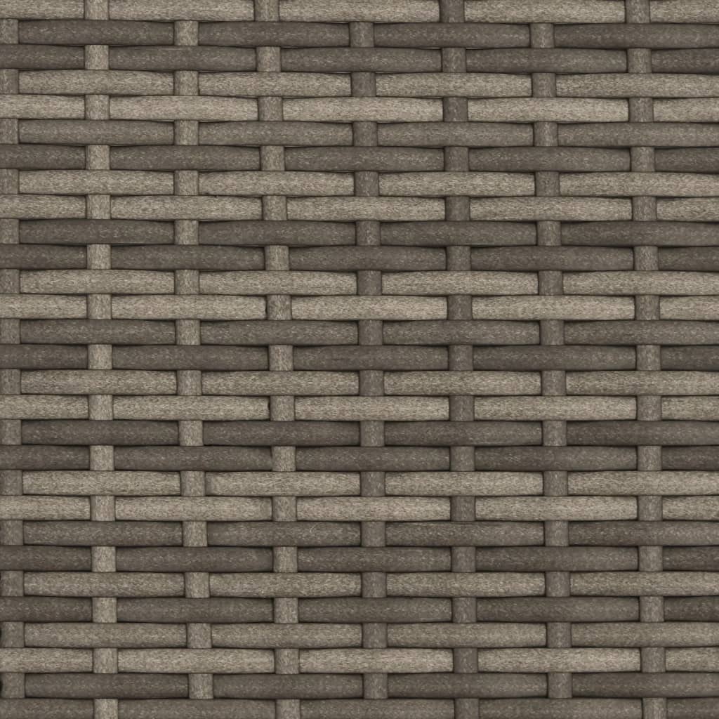 Doppel-Sonnenliege mit Dach und Auflagen Schwarz Poly Rattan