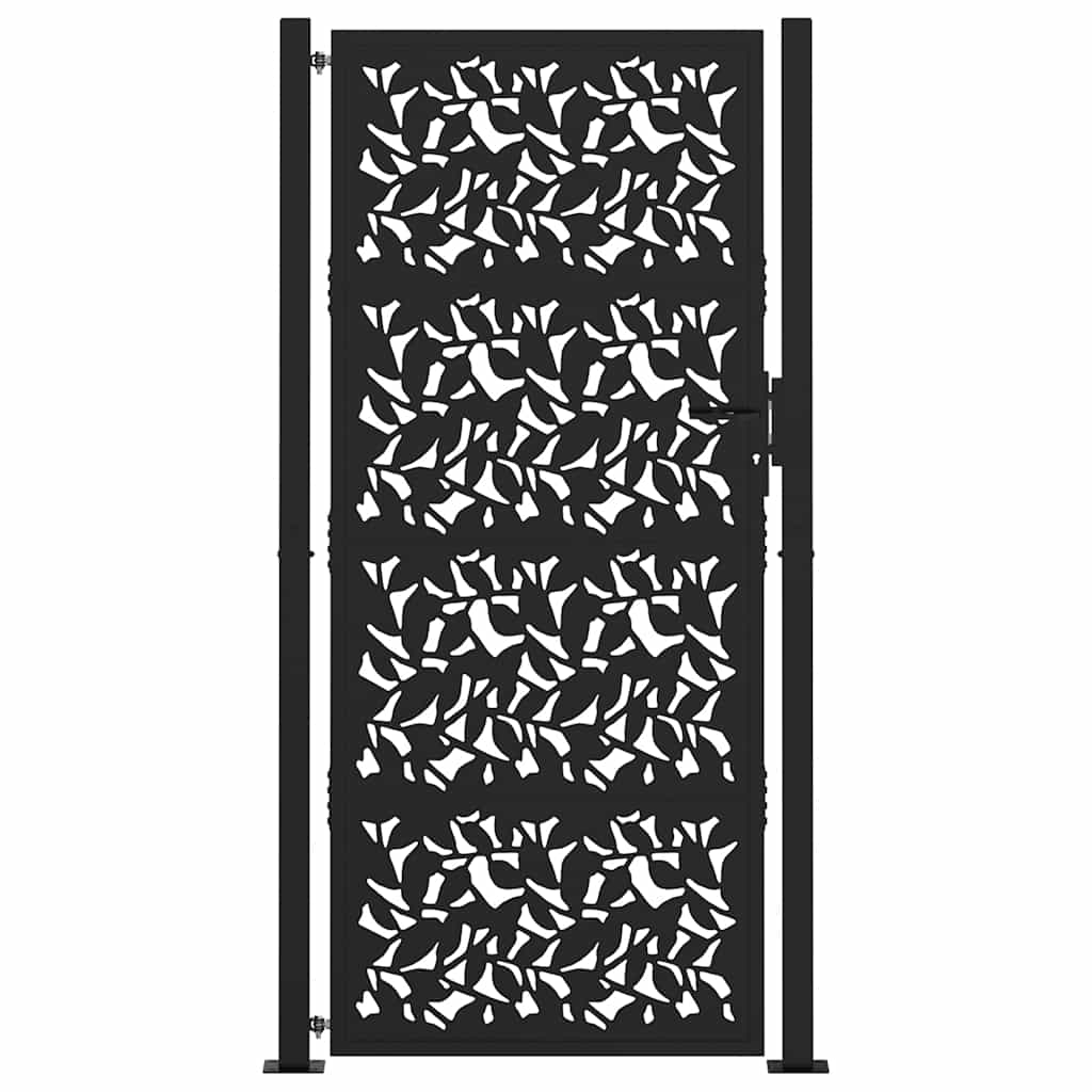 Gartentor Schwarz 100x100 cm Stahl Lichtdesign