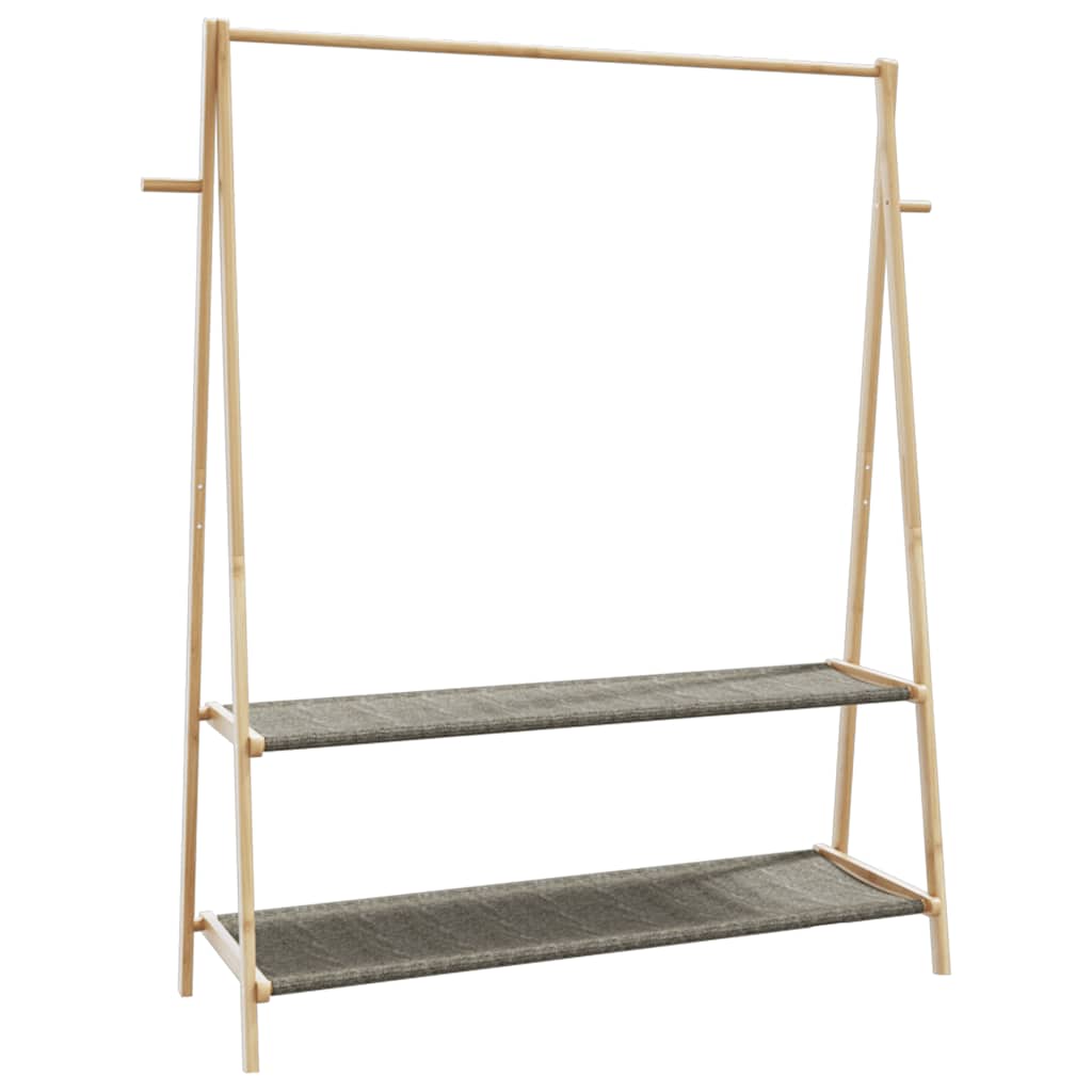 Kleiderständer mit Ablagen und Rollen 96x45,5x155,5 cm Bambus