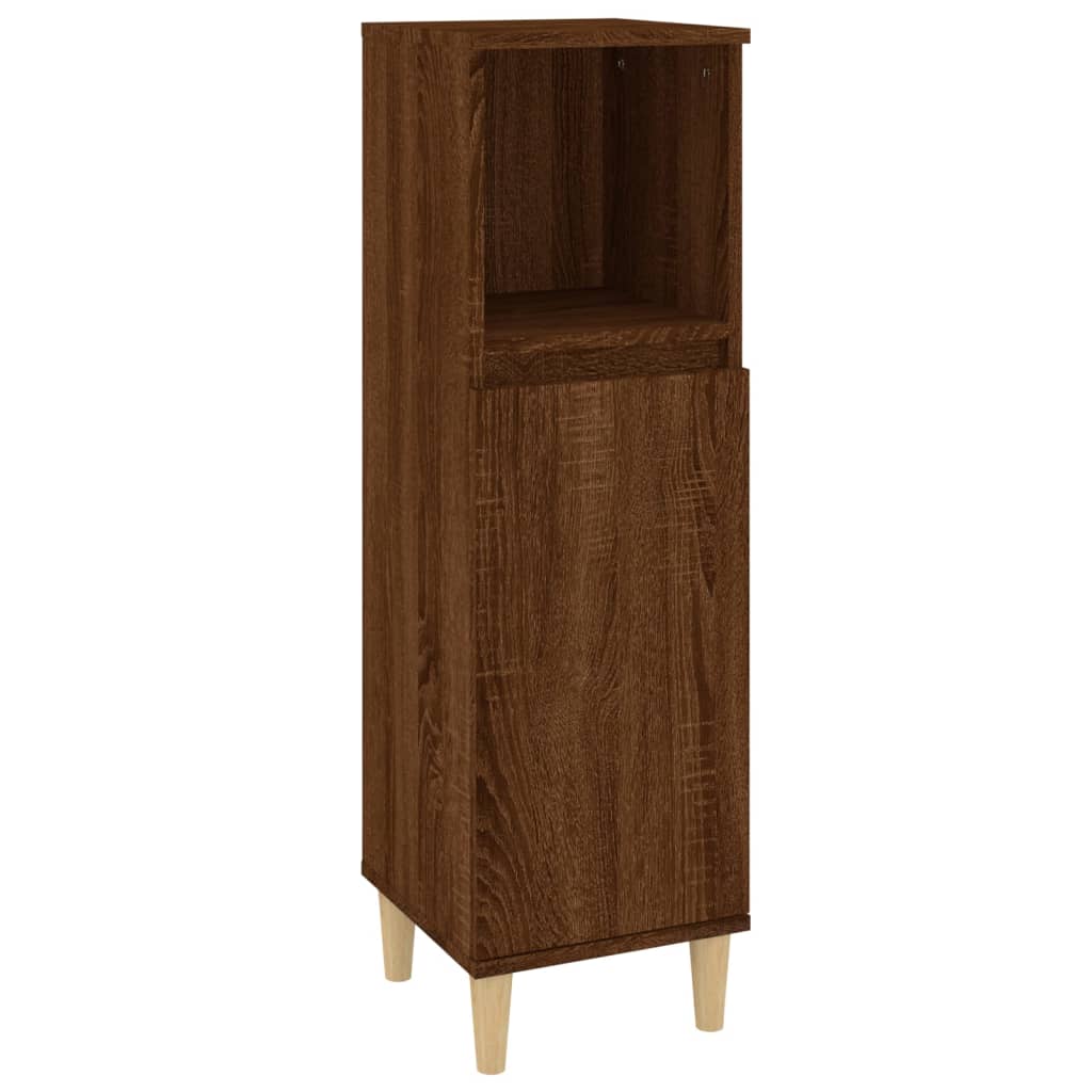 Badschrank Weiß 30x30x100 cm Holzwerkstoff