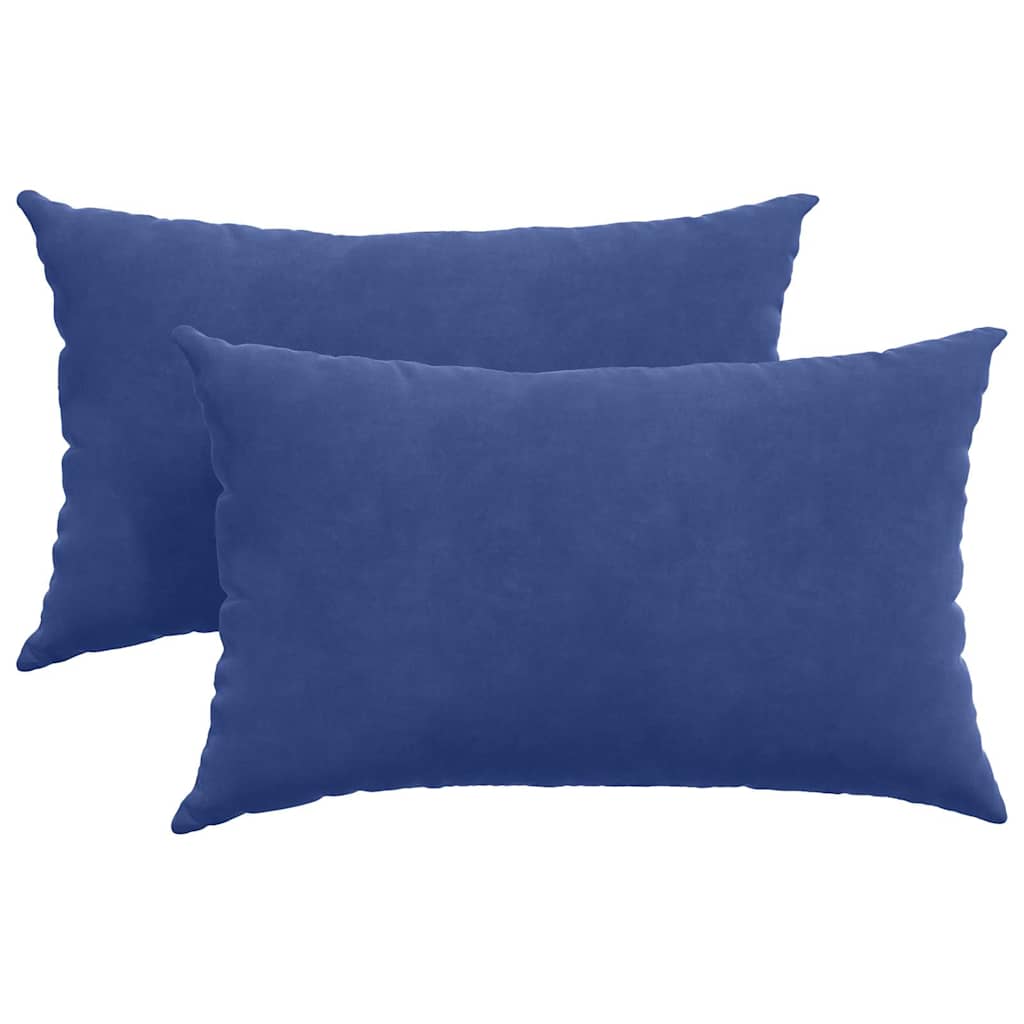 Sofakissen 2 Stück Blau 50 x 30 cm Cordstoff